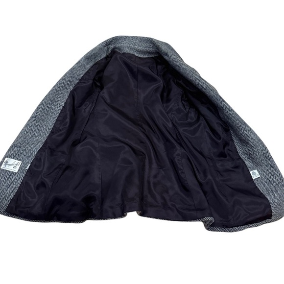 Manchester 100% Wool Womens Herringbone Blazer 14 (Runs Small Fits M) Vintage - Picture 10 of 15